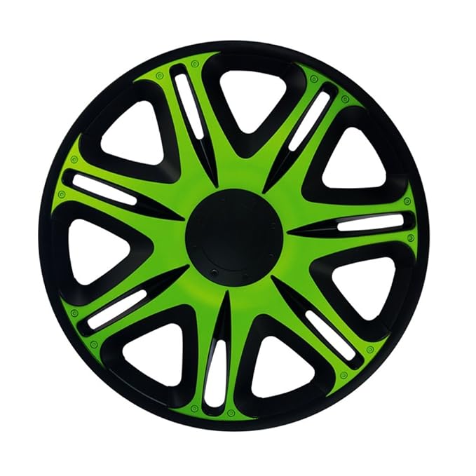 15 Zoll Radzierblenden NASCAR GREEN (Grün/Schwarz). Radkappen passend für fast alle FORD wie z.B. Scorpio 2