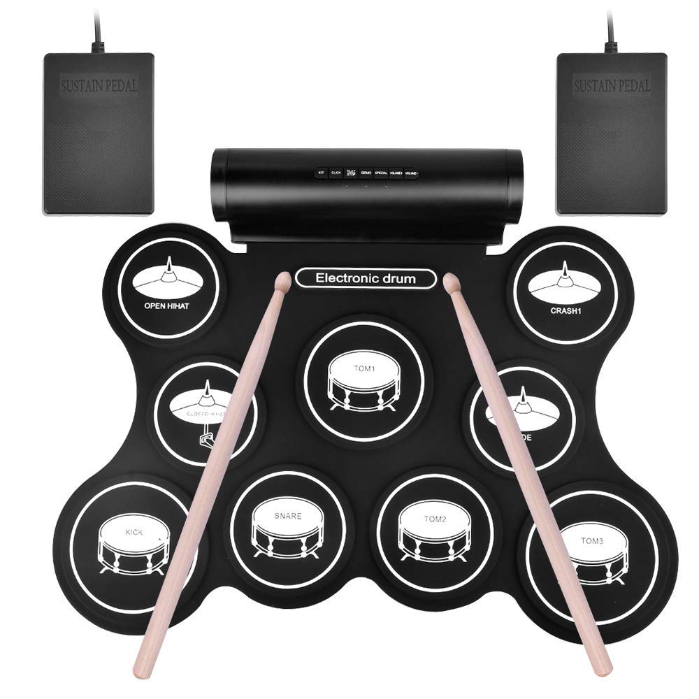 Buy Lzour Electronic Drum Set, 9 Pads Electric Drum Set with Headphone