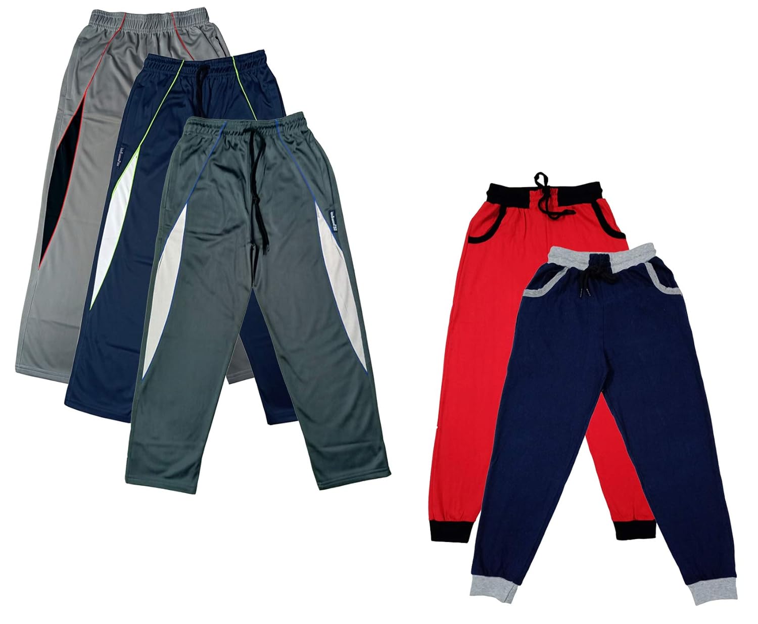 Buy Indistar Boy's Cotton and Warm Polyester Track Pants Pack of 5 at