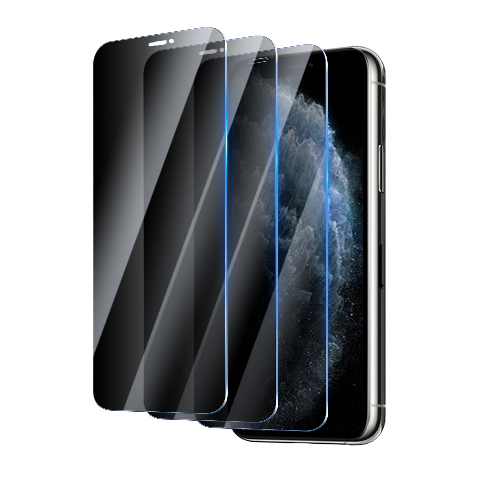 YUXINDZ 3 Pack Privacy Screen Protector for iPhone 11 Pro Max/iPhone Xs Max, Anti-Spy Tempered Glass Film Anti-Scratch, 9H Hardness — image 1