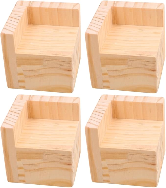 4PCS Bed Risers Furniture Riser Heavy Duty Wooden Bed Lifts (7.5cmx7