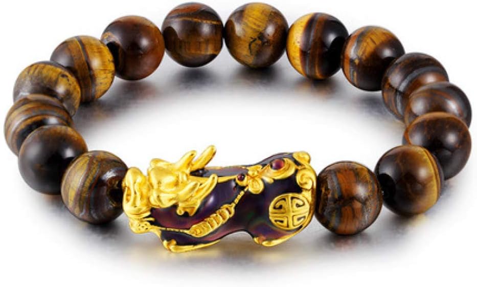 MGZDH Bracelet, Lap Bracelet, Natural Yellow Tiger Eye Color pixiu Sand Gold Bracelet