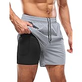 Aolesy Men's 5''/7'' Running Shorts Quick Dry Workout Gym Shorts with Pockets, Tennis Training Athletic（Linerless & Liner）