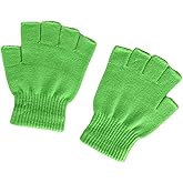 Amz Camel Green Fingerless Gloves, 1Pcs Green Gloves, Warm Knit Half Finger Winter Gloves for Men Women, Winter Fall Soft Cable Fingers Free Fingerless Knit Gloves Stretchy