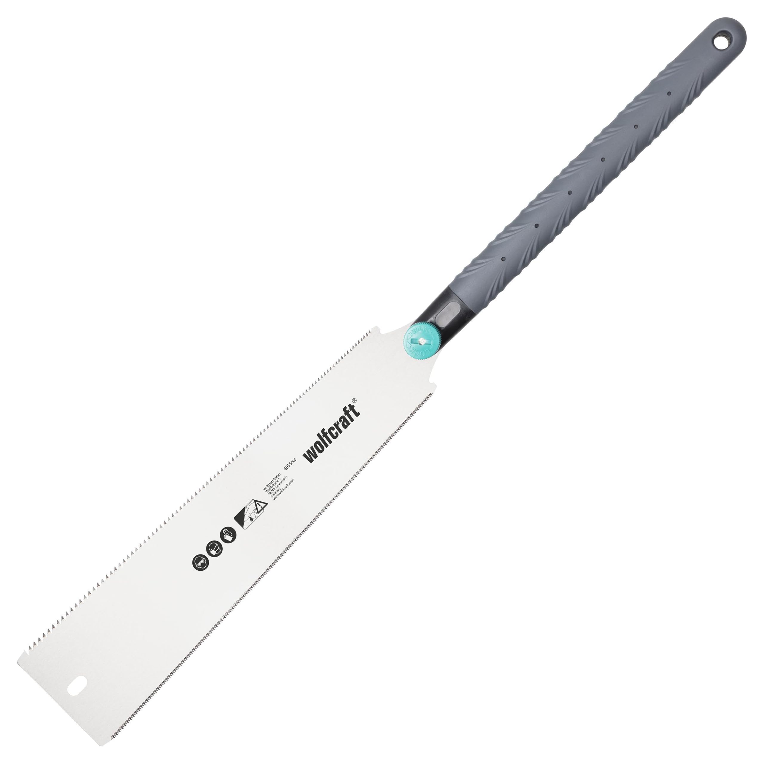 wolfcraft Japanese Saw, 330 mm 6955000 for Easily Sawing baseboards, Branches, or Plastic Pipes