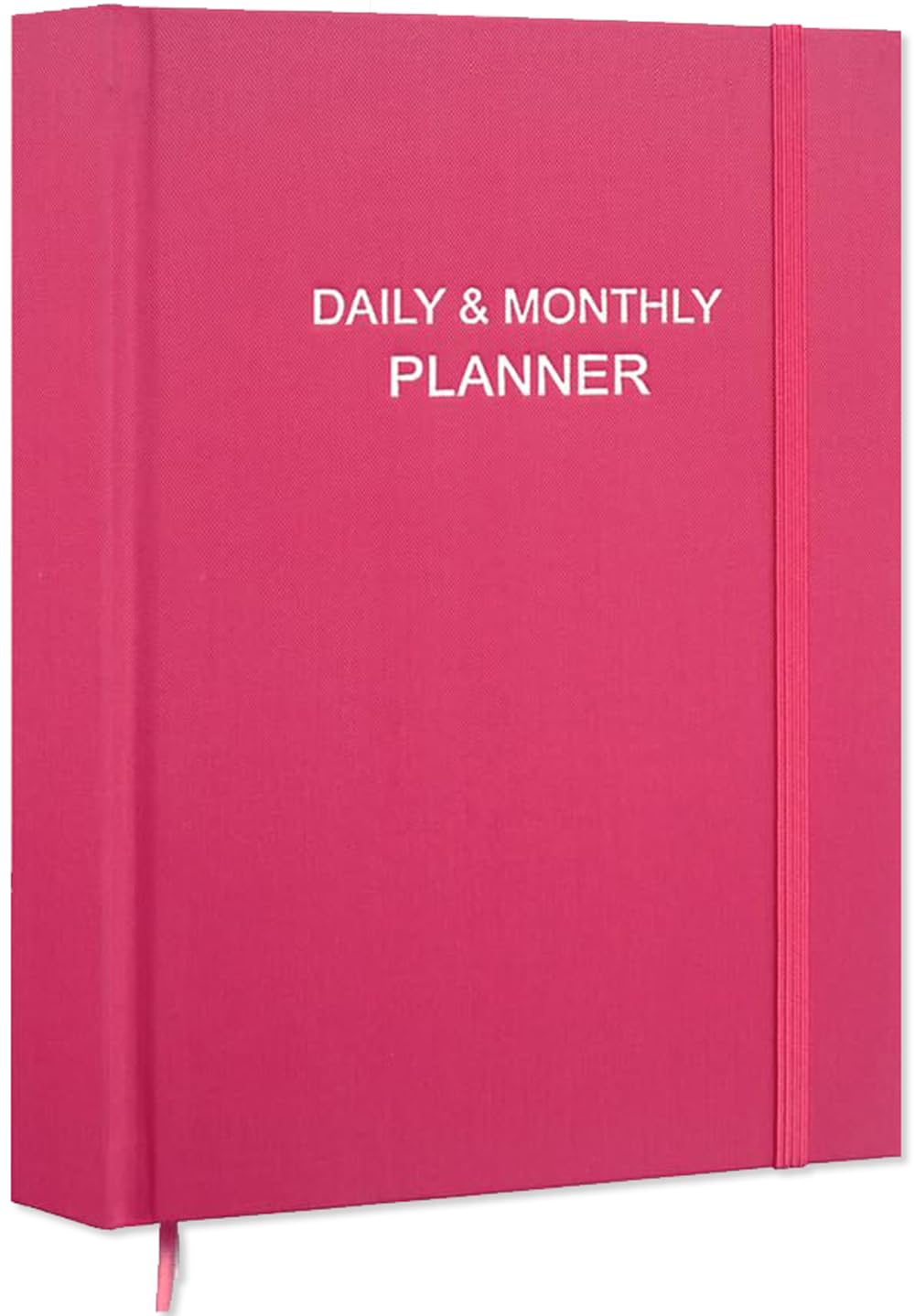 Photo 1 of Daily & Monthly Planner for 2026 or Anytime - ADHD Planner Two Pages Per Day, Daily Planner Undated to Increase Focus, Eliminate Overwhelm, Achieve Your Biggest Goals, 8.5'' × 11'', Pink