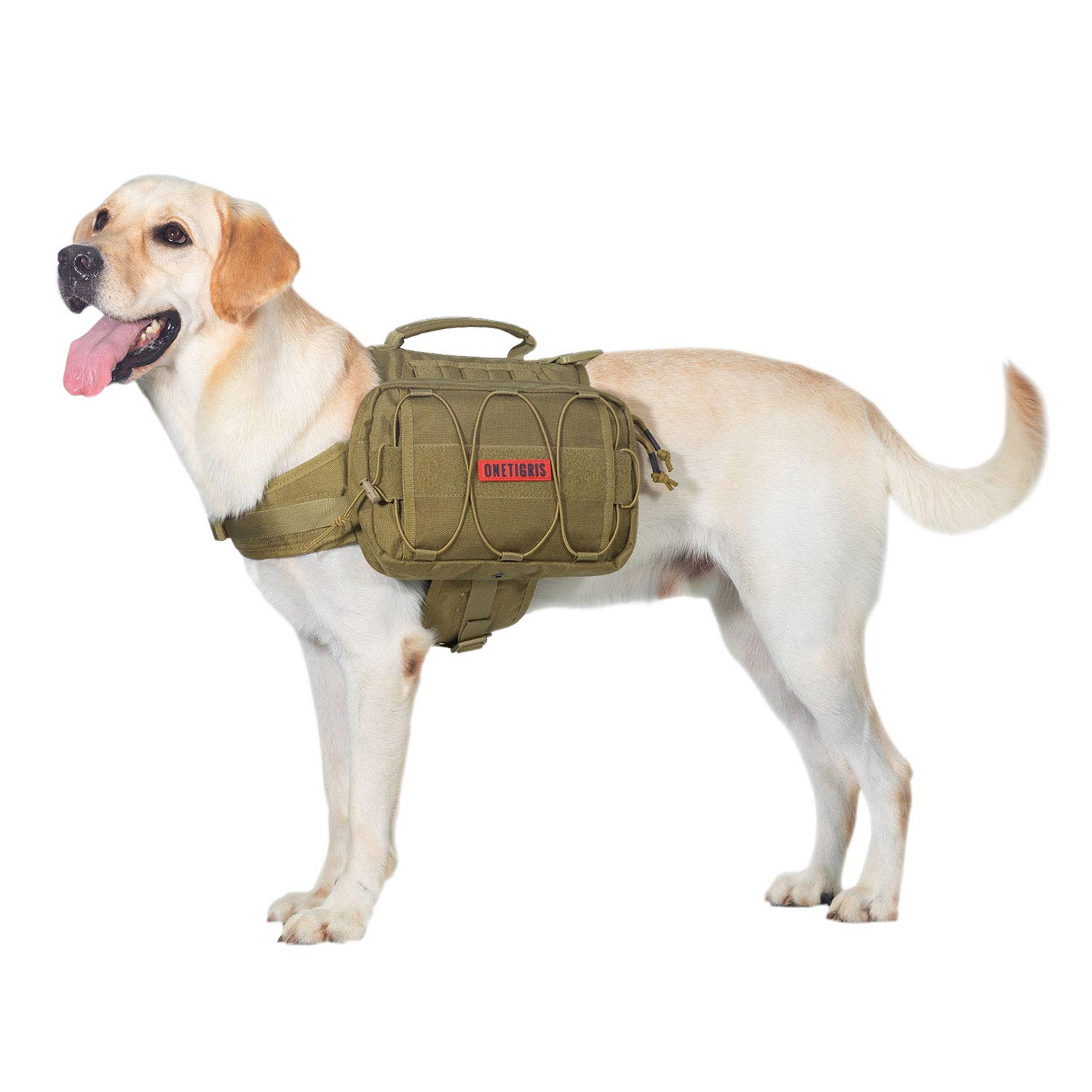 OneTigris Mammoth Dog Backpack 2.0 Version Tear Camping Hiking Dog Backpack for M/L Size Dogs (Brown, M)