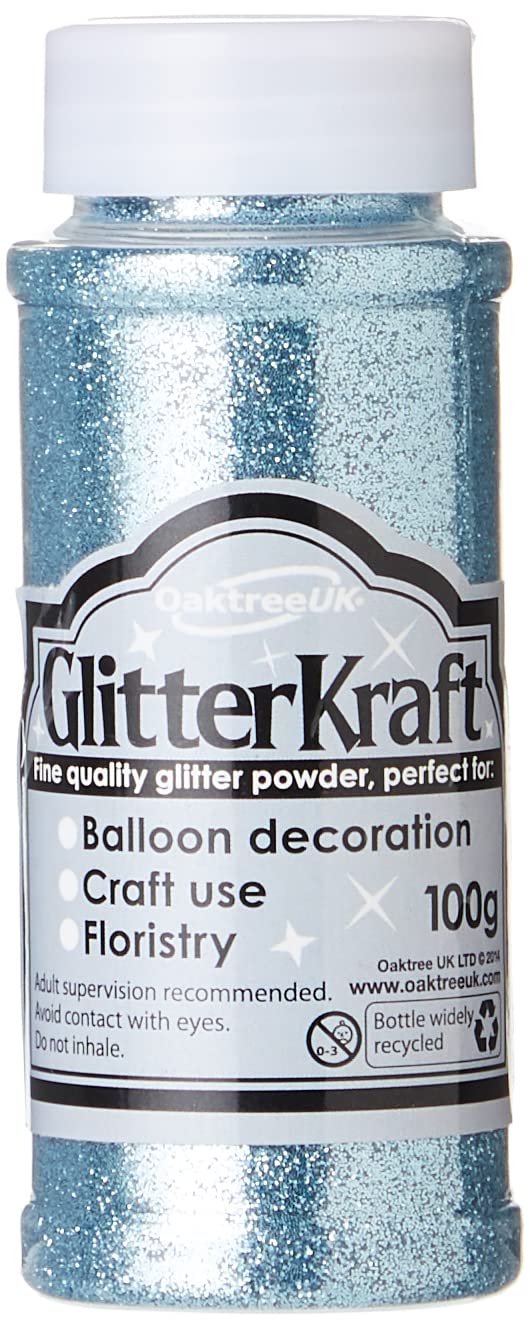 ELEGANZA Glitter Kraft Fine Glitter 100g Bottle Light Blue, 3 x 3 x 9 cm