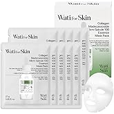 Wati For Skin Collagen Madecassoside Microshot 100 Essence Mask Pack (27g x 10 ea) – Soothing & Firming Sheet Mask with Micro Spicule Delivery, Korean Skin Care