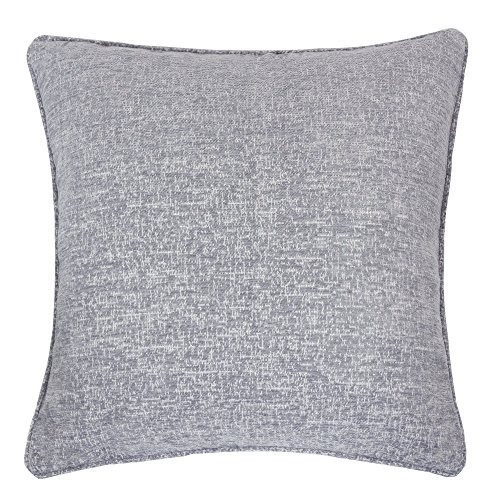 Homey Cozy Chenille Textured Throw Pillow Cover,Chenille Solid Series Silver White Large Sofa Couch Decorative Pillow Case Western Home Decor 20x20, Cover Only