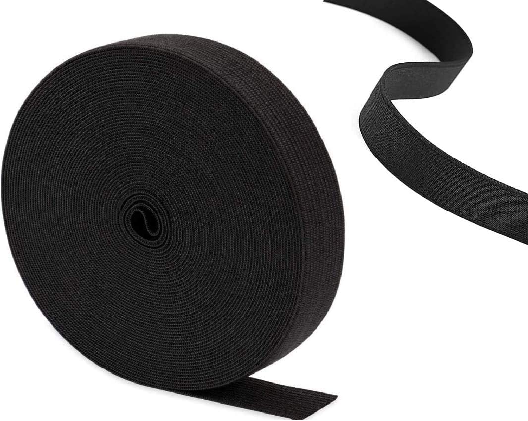 Thick Black Elastic Bands for Sewing SEWAK Waistband 50mm 5 Meters 2 inch Wide Roll of Elastic, Dressmaking, Headbands, Trouser, Wig Band and DIY Craft (Black - 50MM - 5M)