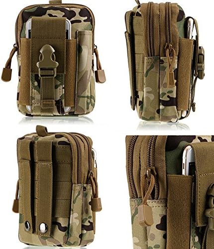 Running Cycling Military Waist Bag Pack Pouch Multifunction Waterproof Camouflage with Cellphone Holder for Outdoor Traveling