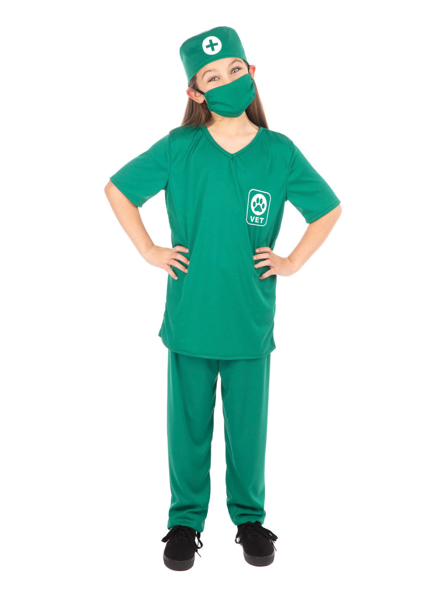 Bristol Novelty CF239S Vet Child Small Costume, Boys, Girls, Green, 3-4 Years Old, Size S UK Halloween