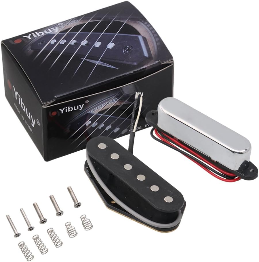 Yibuy Silver Guitarra eléctrica cerrada Single Coil Bridge Neck Pastillas  Humbucker Juego de 2 Guitarras y accesorios Accesorios