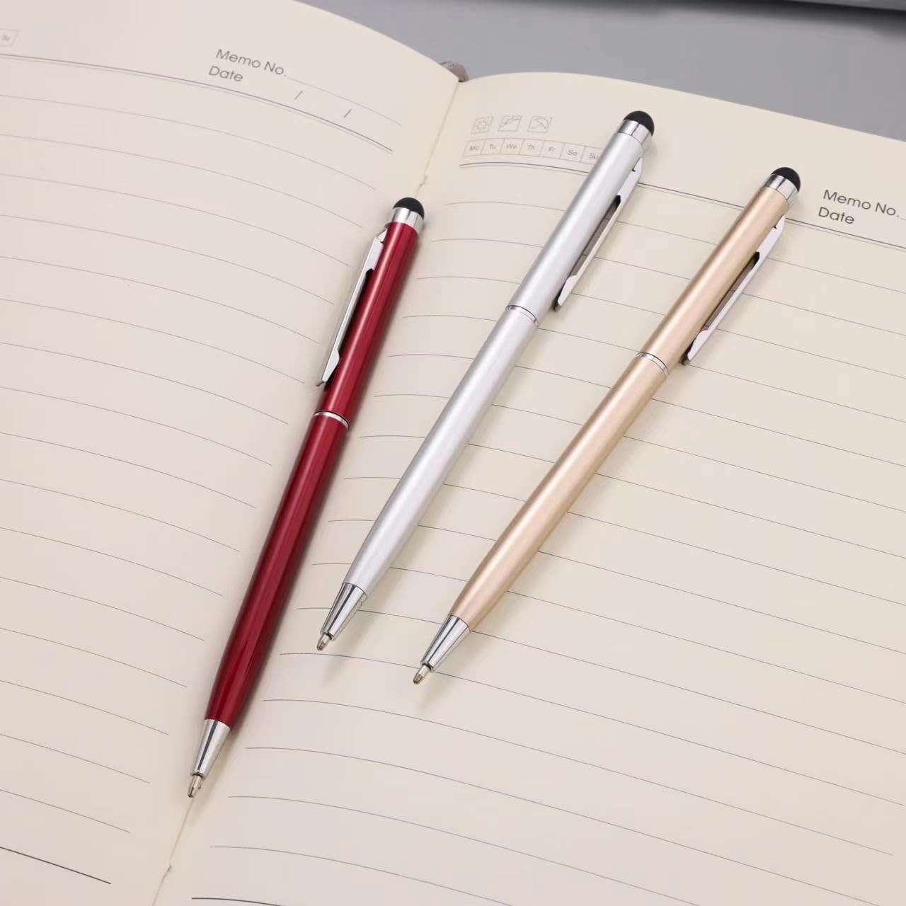 FIRCRE 15 Pack Stylus Pens for Touch Screens Stylus Pen Compatible with Phone Tablets Kindle and Black Ink Ballpoint Pens-2 in 1 Stylists pens for Touch Screens