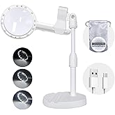 CENWOPAL 30X 60X Magnifying Glass with 12 LED Lights and Stand,Handheld Illuminated Magnifier Reading Magnifying Glass with f