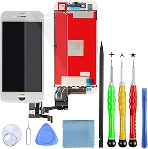 LanSupp Compatible with iPhone 7 Screen Replacement White,4.7" LCD Display Touch Screen Digitizer Frame Assembly Set with Repair Tools Kit