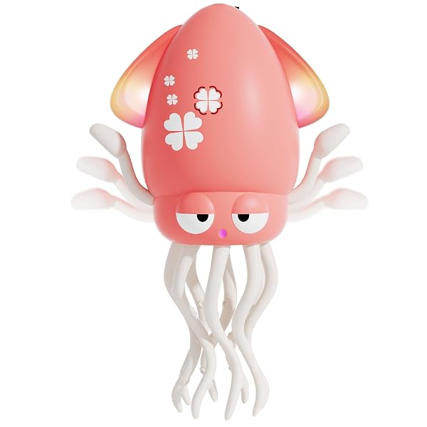 LZZAPJ ELECTRIC DANCING OCTOPUS LIGHT MUSIC SUITABLE FOR 12-18 MONTHS OLD BABY TOYS, KID CRAWLING SQUID TOYS SUITABLE FOR TODDLER TUMMY TIME, BIRTHDAY FOR 1 2 3 4 5 6 YEAR OLD GIRL (PINK)