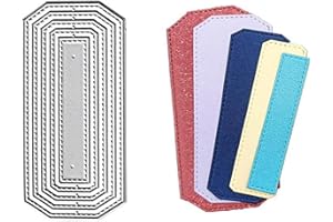 YKW Bookmark Cutting Dies, Banner Tags Ribbon Die Cuts Metal Embossing Stencils Template Mould for Card Scrapbooking and DIY Craft Album Paper Card Decor,Special Die Cutting Metallic Silver