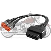 OBD2 Diagnostic Scanner Adapter Cable fits for Harley Davidson,2 in 1 Motorcycle OBD Scanner Adapter Cable (16Pin to 4Pin and 16Pin to 6Pin) 12" OBD2 Cable