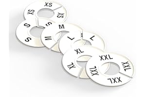 Discount Sizing- Round Clothing Dividers Size Hanger Rack Dividing 36 Pack 6 Each Size (XS-XXL) - Great for Retail, Boutiques, Personal Closet Storage & Organization (White)