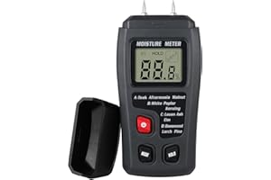 DUOGALIA Wood Moisture Meter - Digital LCD Moisture Detector, Pin-Type Water Leak Detector Damp Tester for Firewood Paper Woodworking (Gray)