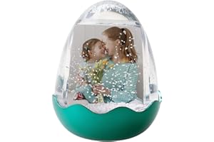 FINE PHOTO GIFTS Easter Egg 2" x 3" Photo Snow Globe with Teal Base