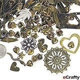 eCrafty EC-5633 Jewelry Maker's Stamped Metal Charms and Pendants Mix, 50gm