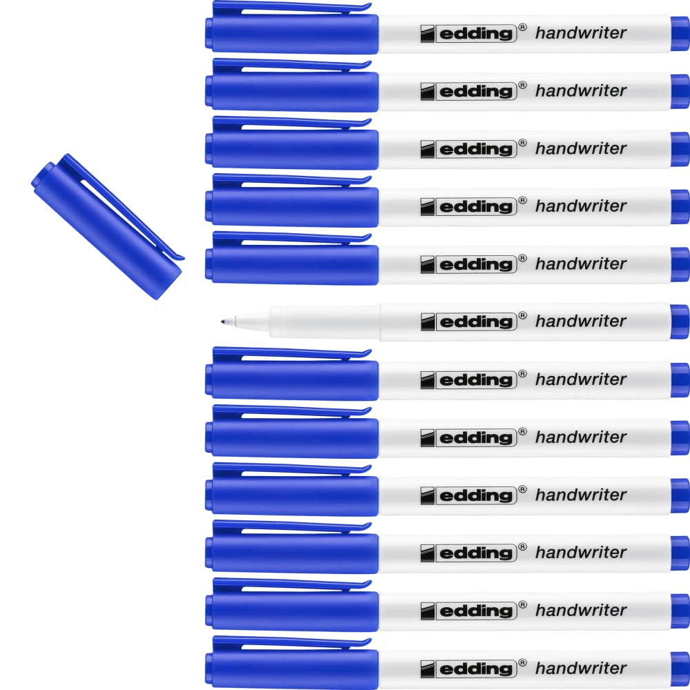 Edding Handwriter Handwriting Pen – Blue Ink – 0.6mm - Pack of 12