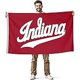 Indiana Hoosiers College Sports Printed Flag - NCAA Licensed - Nylon - School Banner (White, Red) (3' x 5')