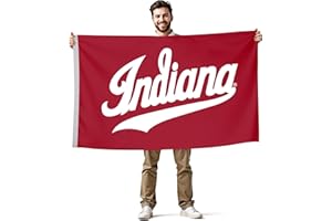 VICTORY CORPS Indiana Hoosiers College Sports Printed Flag - NCAA Licensed - Nylon - School Banner (White, Red) (3' x 5')
