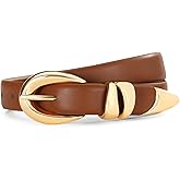 IDUNNVERVE Belts for Women with Gold Buckle – Adjustable Black leather Belt for Jeans, Dress, Pants