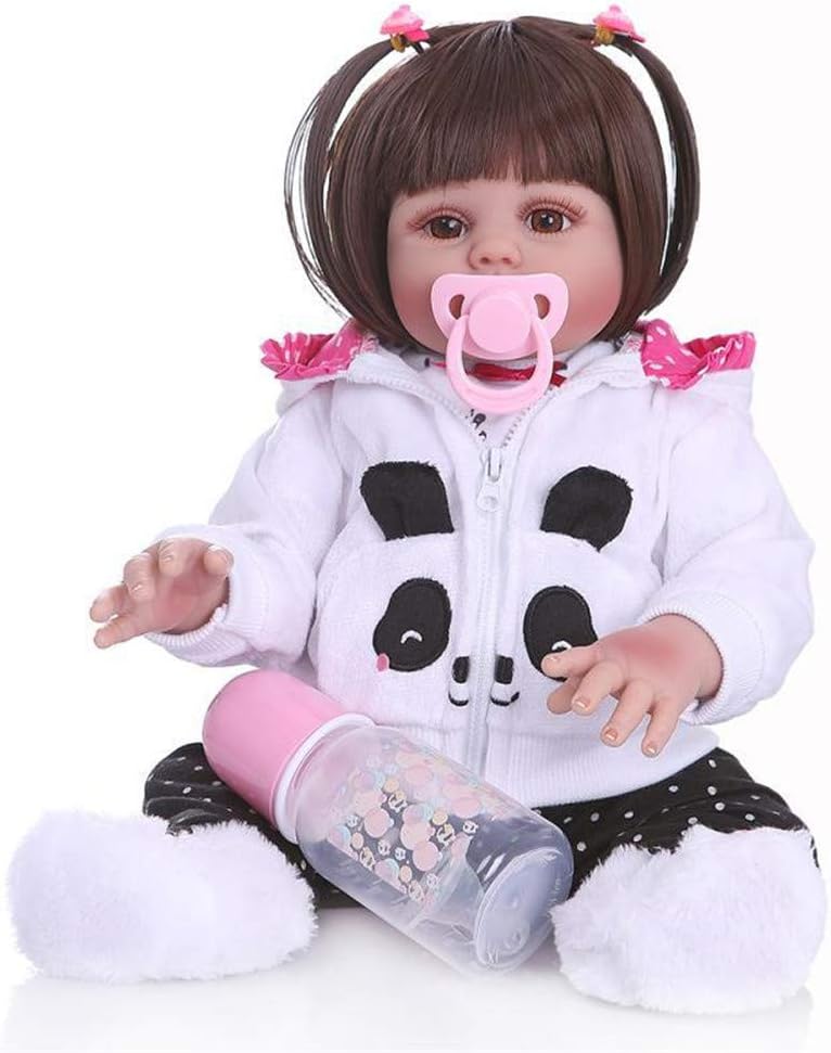 Prezzo LVYE1 48 Centimetri Bebe Bambola Rinato Bambino Bambola della Ragazza in Vestito Panda Full Body Molle del Silicone Realistico Giocattolo del Bagno del Bambino Anatomicamente Corretta Offerte