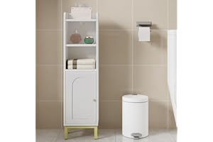 Hzuaneri Bathroom Storage Cabinet, Small Corner Floor Cabinet with Door and Shelves, Narrow Toilet Paper Holder, Bathroom Org