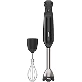 Vitamix 2-Speed Immersion Blender + Whisk Attachment, Professional-Grade Hand Blender with 350-Watt Motor and Stainless-Steel Blade, Black