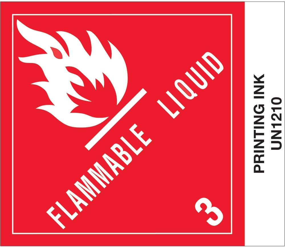 4" x 43/4" Flammable Liquid Printing Ink UN1210 Labels