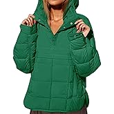 Fazortev Womens Oversized Puffer Jacket Quilted Dolman Hoodies Pullover Long Sleeve Lightweight Warm Tops Coat