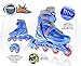 Crazy Skates Adjustable Inline Skates | Adjust to fit 4 Shoe Sizes | Blue - Model 148 | Small - j12-2