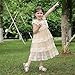 Kaiya Angel Girl Dress Wedding Soft Lace Chiffon Tulle Breathable Party Dress Champagne Small
