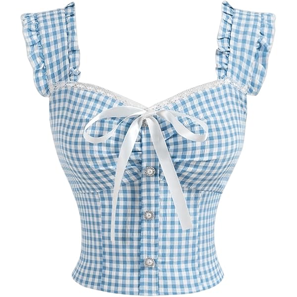 thumbnail image 2 of SOLY HUX Women's Y2k Striped Button Up Crop Tube Top 2 of 11