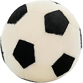 zxmbeddings Soccer Plush Ball Shaped Pillow Toy Football Stuffed Animal Room Decor,White,9.8"