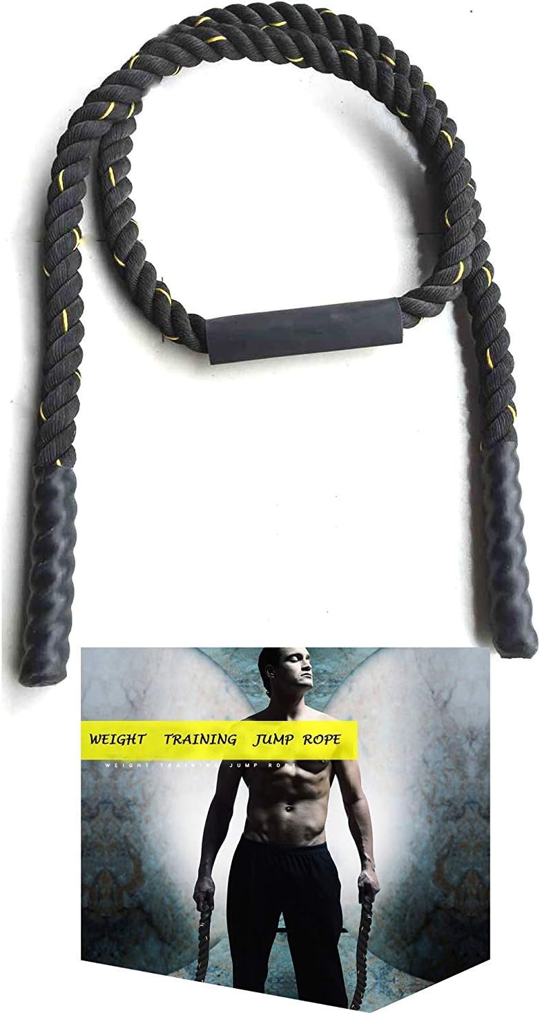 Tonyko Heavy Jump Rope, Weighted Jump Rope (1in×10ft), Black(1in×10ft)