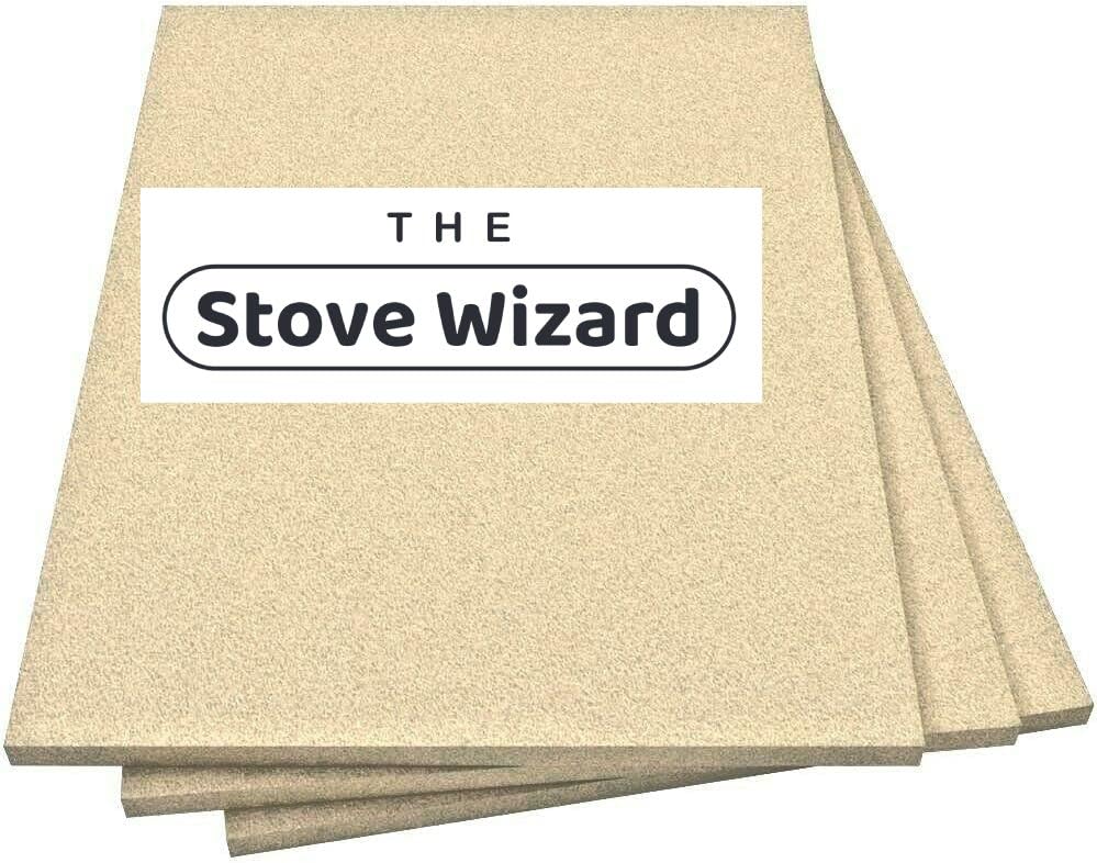 The Stove Wizard Firebrick Fire Board Heat Proof Brick Vermiculite Fireboard 1 Brick 250mm x 200mm x 25mm