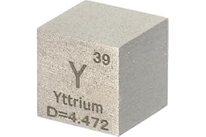 PATIKIL Yttrium-Cube, 10mm Y Density Cube High Density Element Cube Unique Metal Cube Periodic Table of Elements Collections Lab Experiment Teacher Scientific Classes