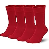 Sakusock Men's Colorful Combed Cotton Crew Socks Viscose– Dress Neon Vivid Color Crazy Fashion Socks 4-PACK