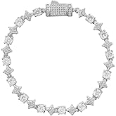 LuxeFlex Star Bracelet for Men & Women – 6mm 14K Gold/White Gold Plated, 5A Cubic Zirconia Iced Out Celestial Jewelry, Elegant Starry Night Gift