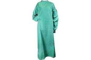 TTAMG Cloth Procedure Medical Gown, Washable Reusable Gown, Long Sleeve & Elastic Cuff, 100% Cotton, Unisex, 2X-LargeL8_AB