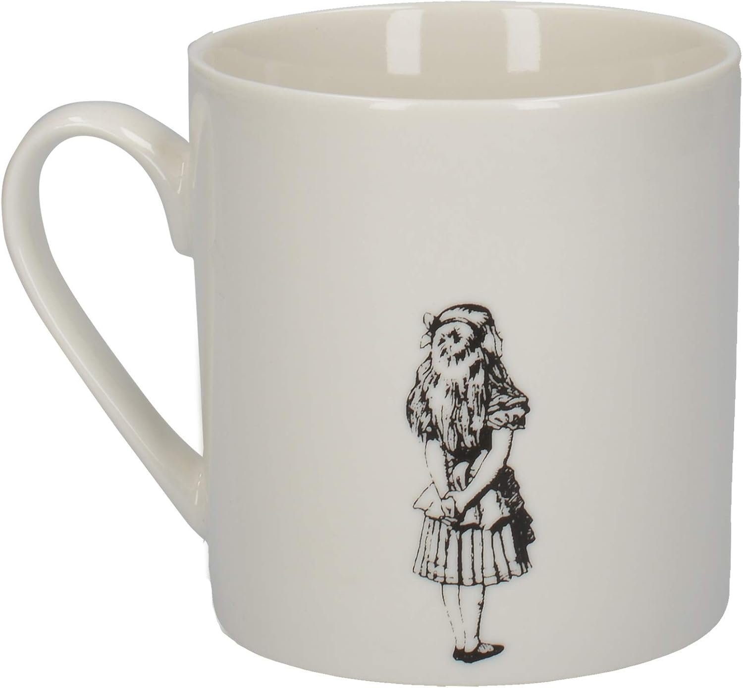 V&A C000048 Alice in Wonderland Mug in Gift Box, 'Alice' Design, Fine China, White, 350 ml, White Black Gold - Image 3