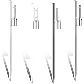 Pelopy Feather Flag Ground Spike Ground Stake Flag Base Heavy Duty Flag Pole Holder for Ground Outdoor Banner Stakes Fits Poles with 0.65 Inch Inner Diameter, Stake Only(20 Inch, 4 Pcs)