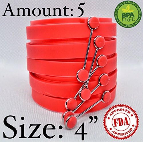 LIVELY set of 5 Non-stick Silicone Egg Ring Pancake Molds - Red